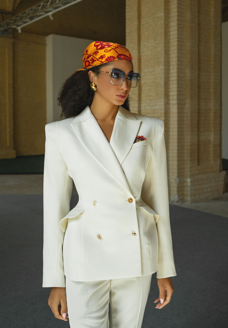 DOUBLE-BREASTED NEW LOOK JACKET in milk