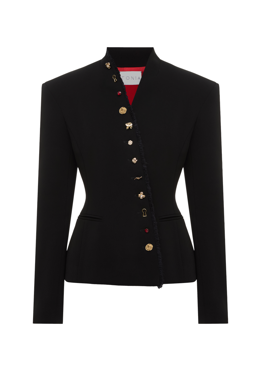 Asymmetrical jacket in black