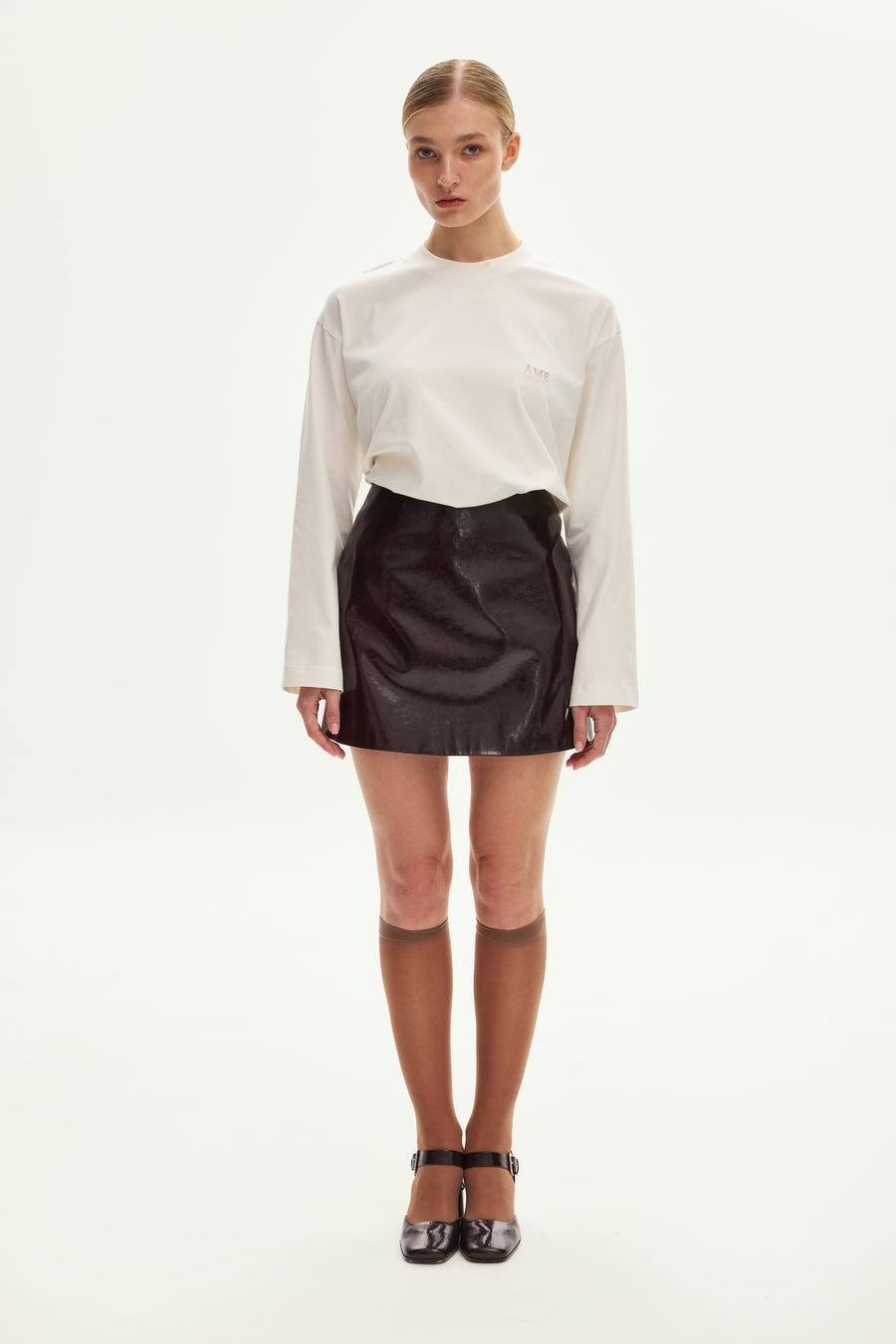 Oversized long sleeve top with embroidery