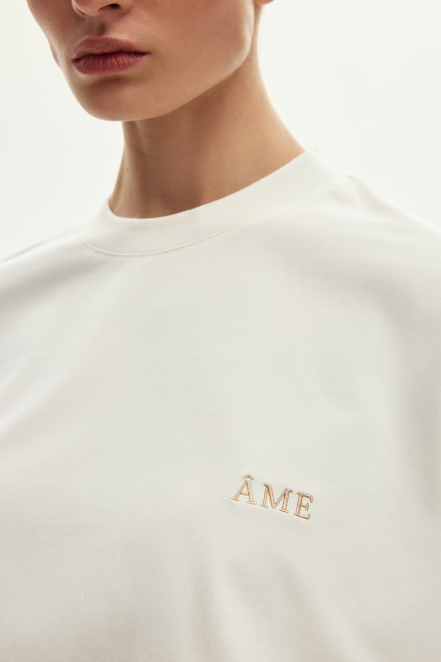 Oversized long sleeve top with embroidery