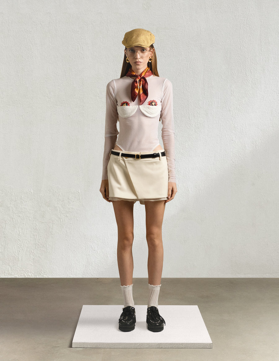 NEW LOOK WRAP SKIRT-SHORTS in milk