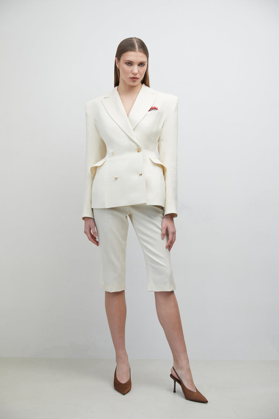 NEW LOOK CAPRI PANTS in milk