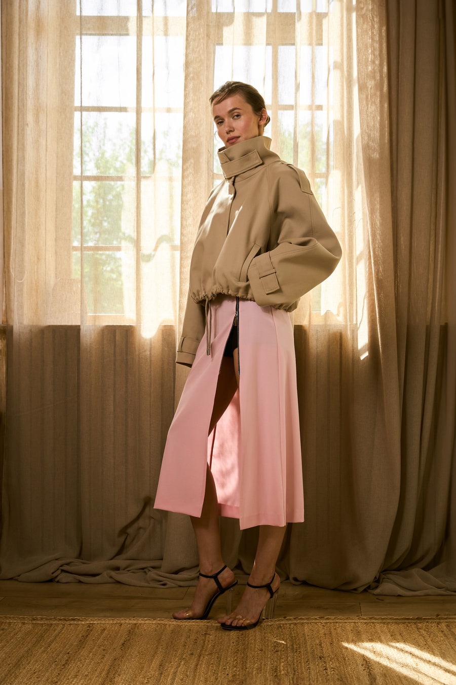 Midi Skirt with Zipper