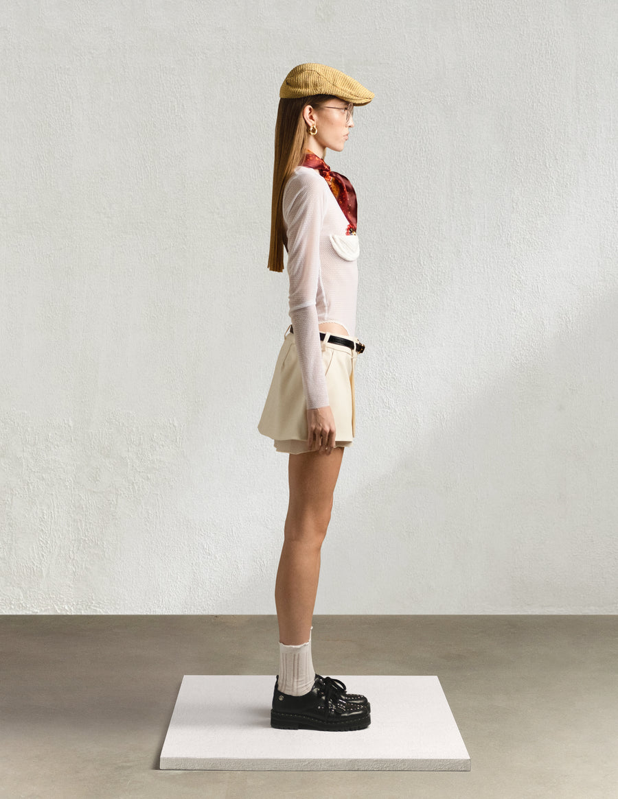 NEW LOOK WRAP SKIRT-SHORTS in milk