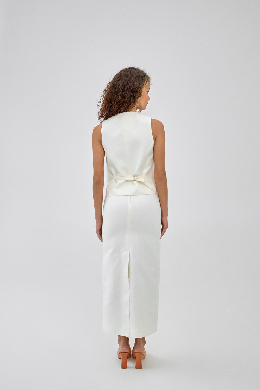 White Linen Maxi Skirt