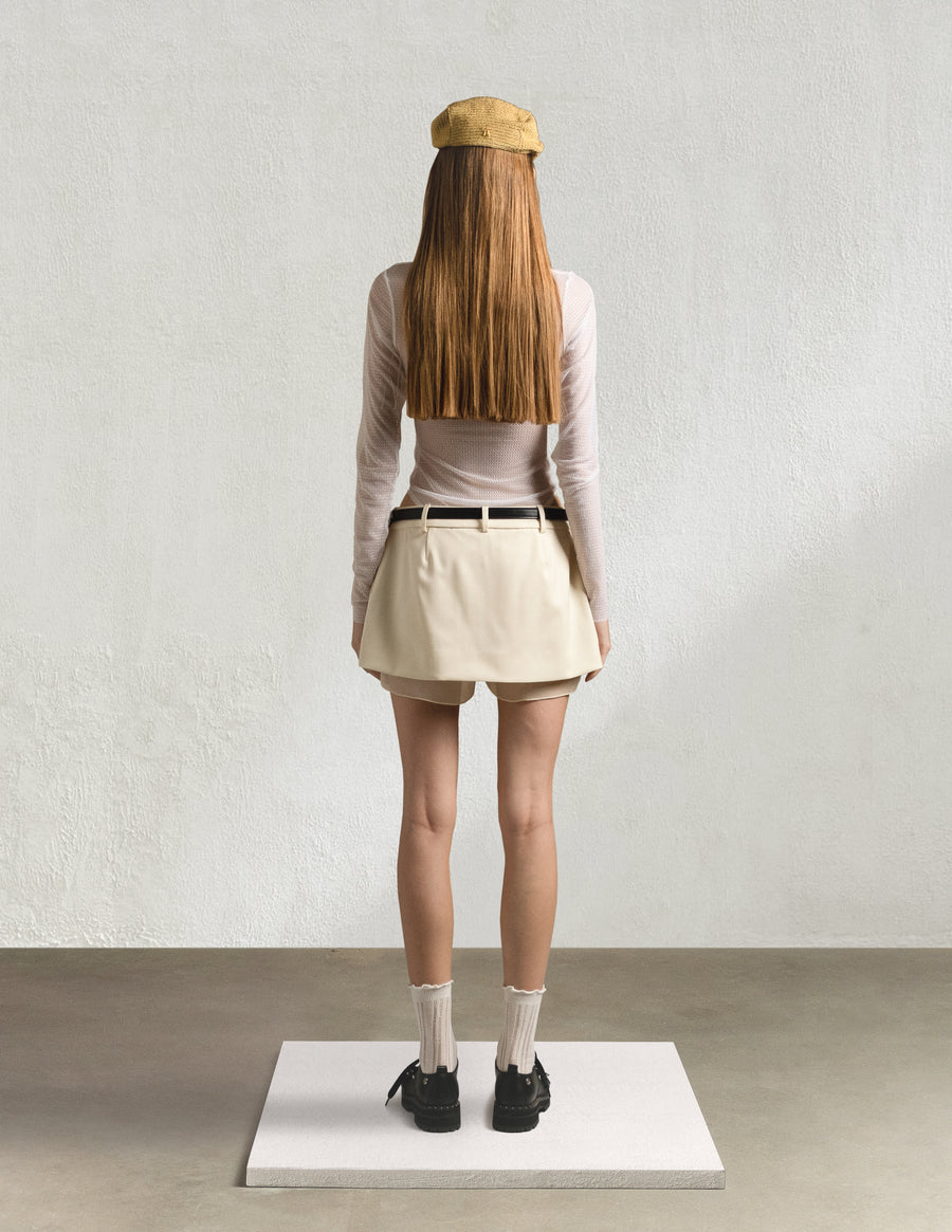 NEW LOOK WRAP SKIRT-SHORTS in milk