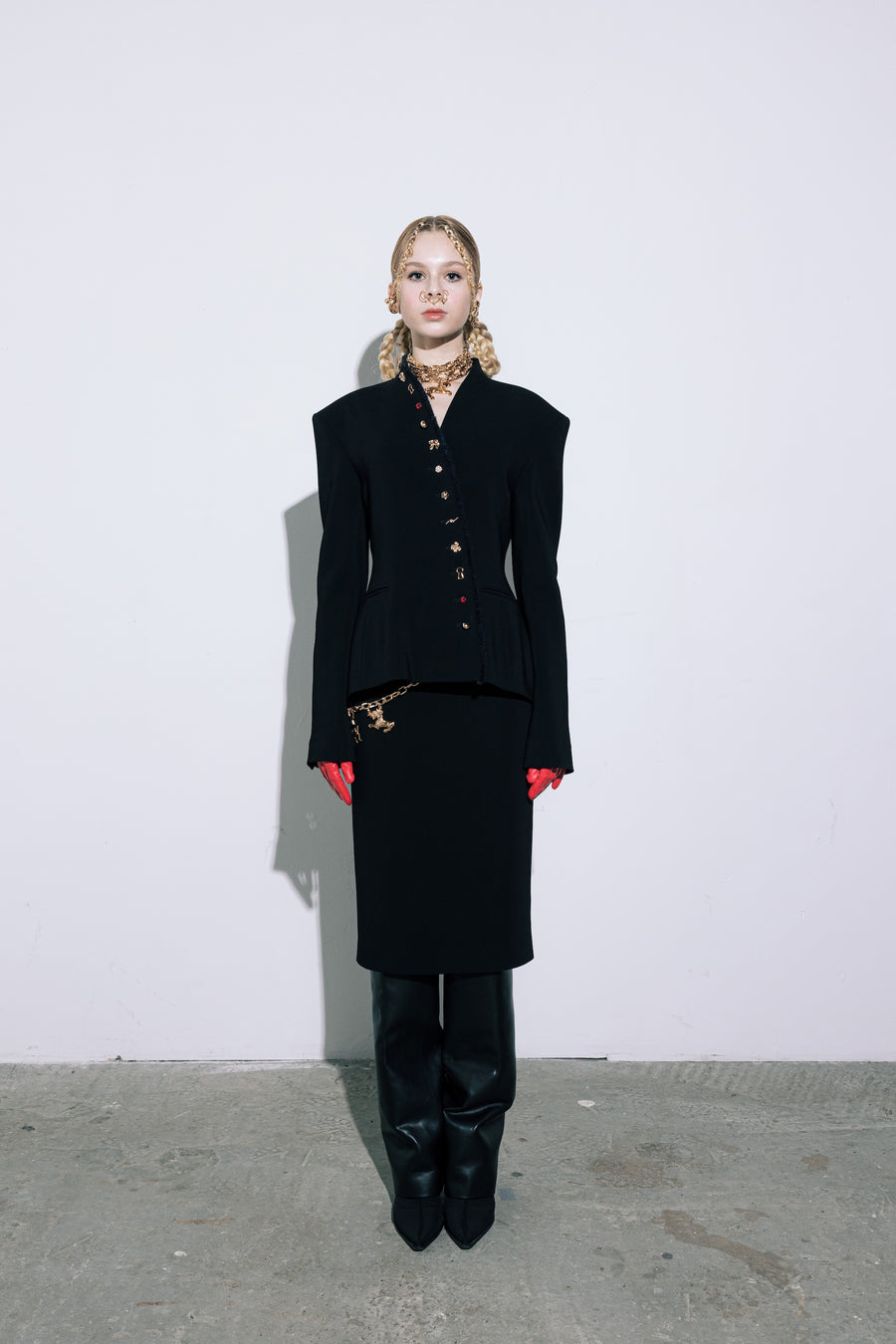 Asymmetrical jacket in black