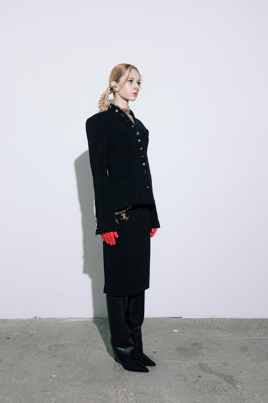 Asymmetrical jacket in black