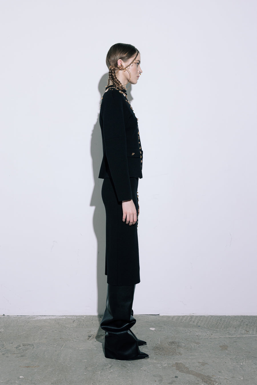 KNIT SHIRT WITH BUTTONS midi