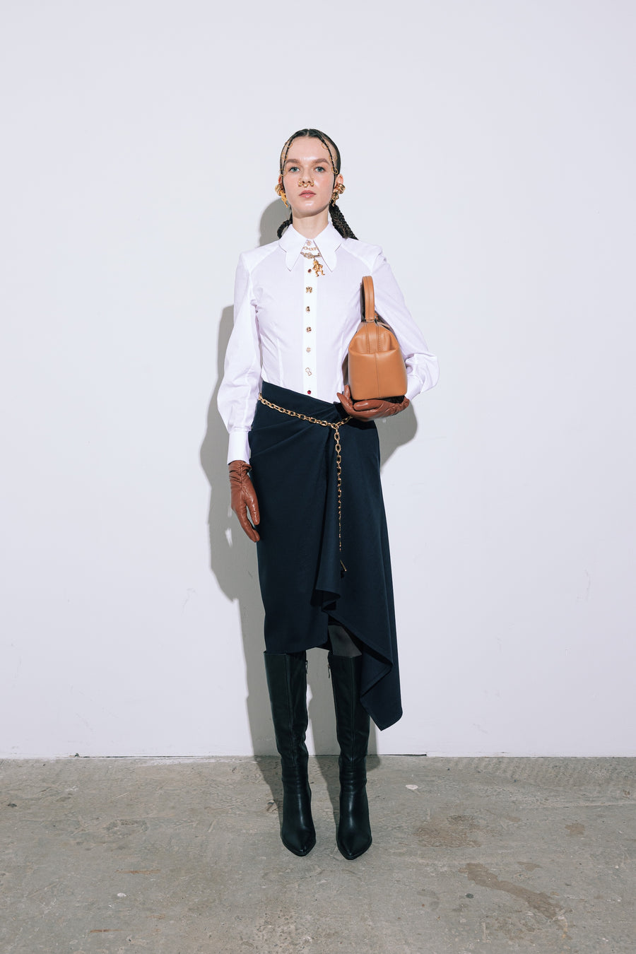 TEXTURED SHIRT BODYSUIT