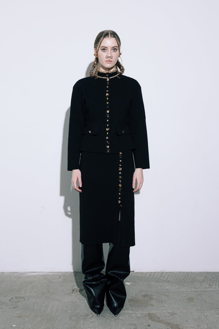 KNIT SHIRT WITH BUTTONS midi