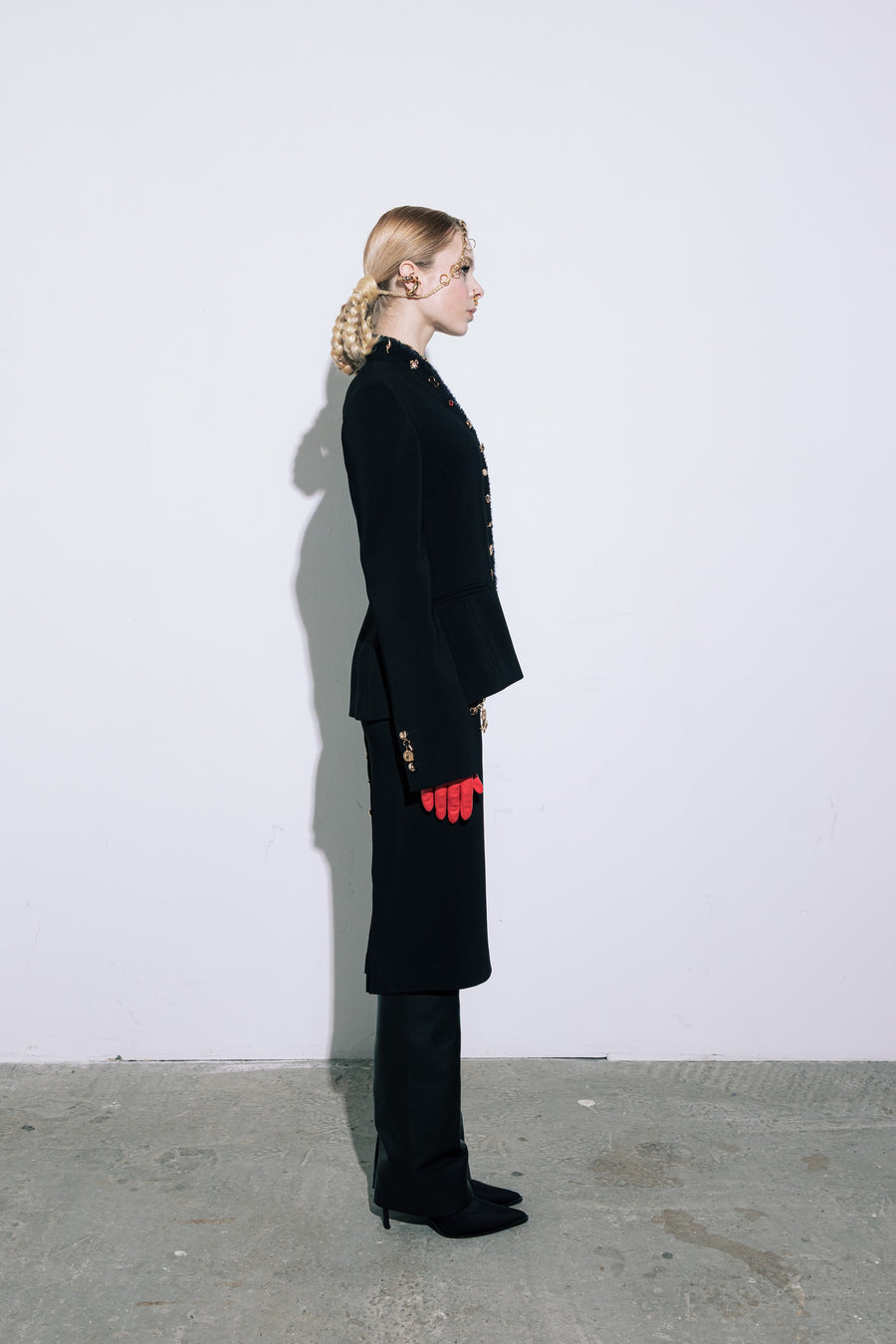 Asymmetrical jacket in black