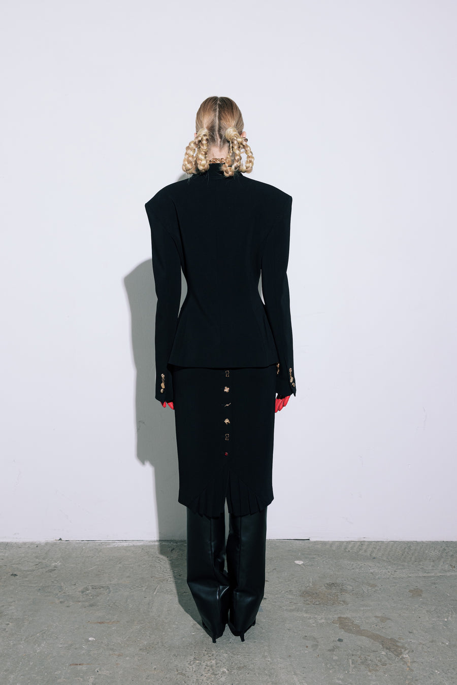 PENSIL SHIRT WITH PLEATS