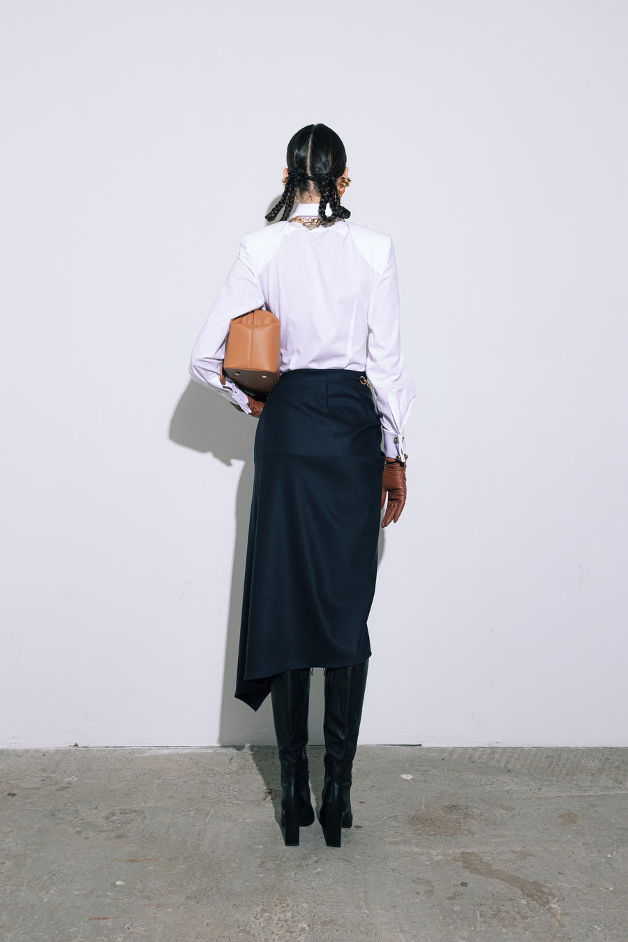 TEXTURED SHIRT BODYSUIT