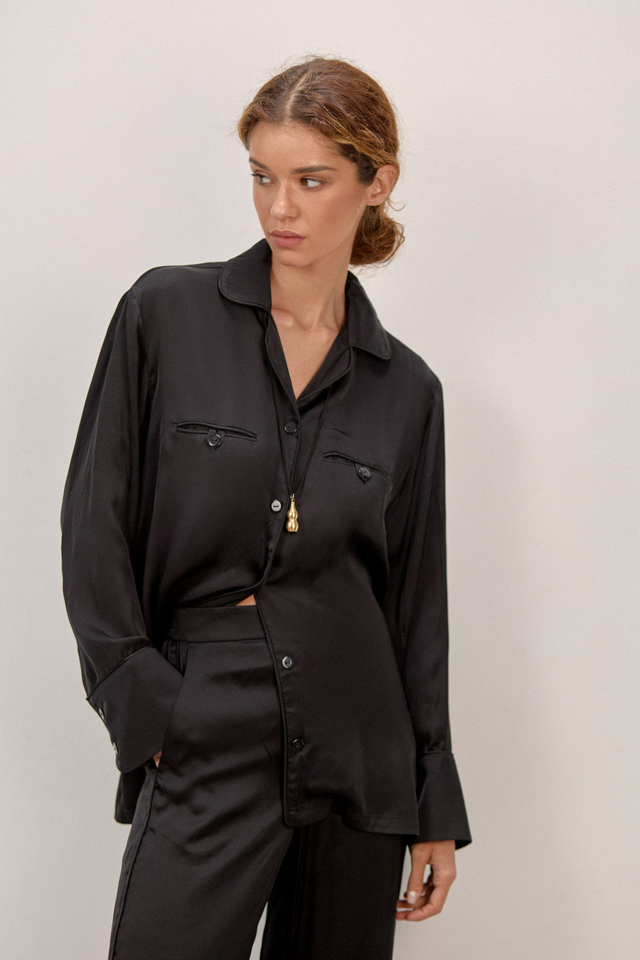 Black Silk Shirt