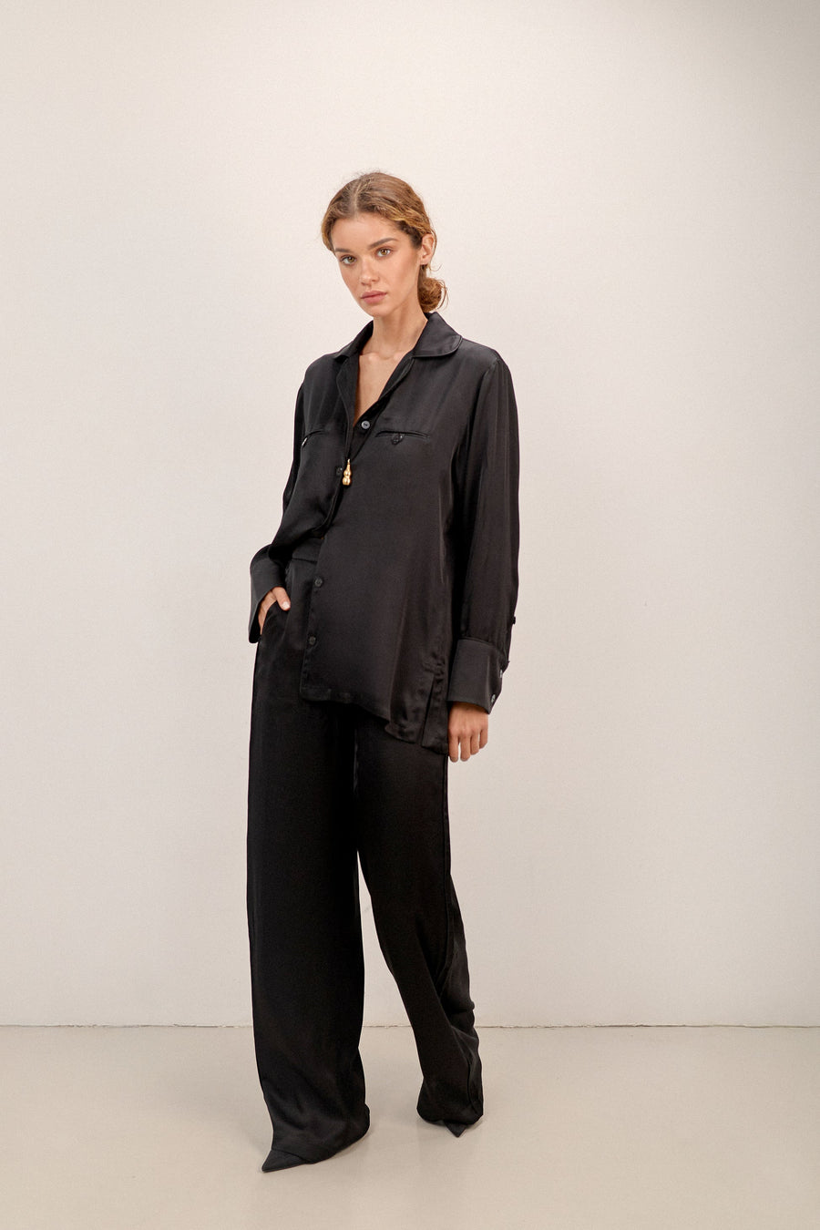 Black Silk Shirt