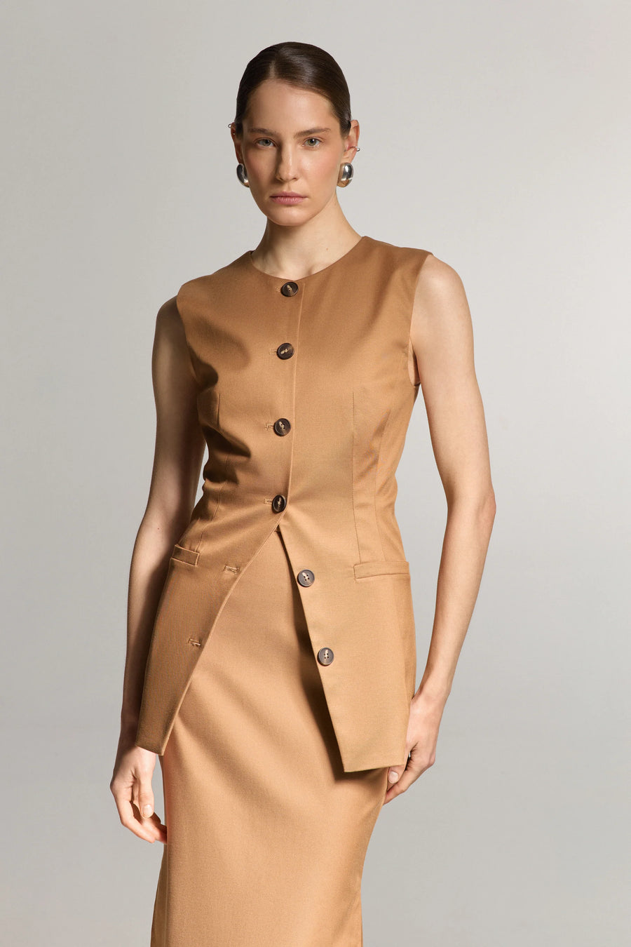 Cappuccino Long Vest