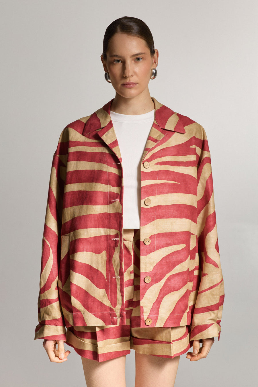 Monstera Linen Bomber