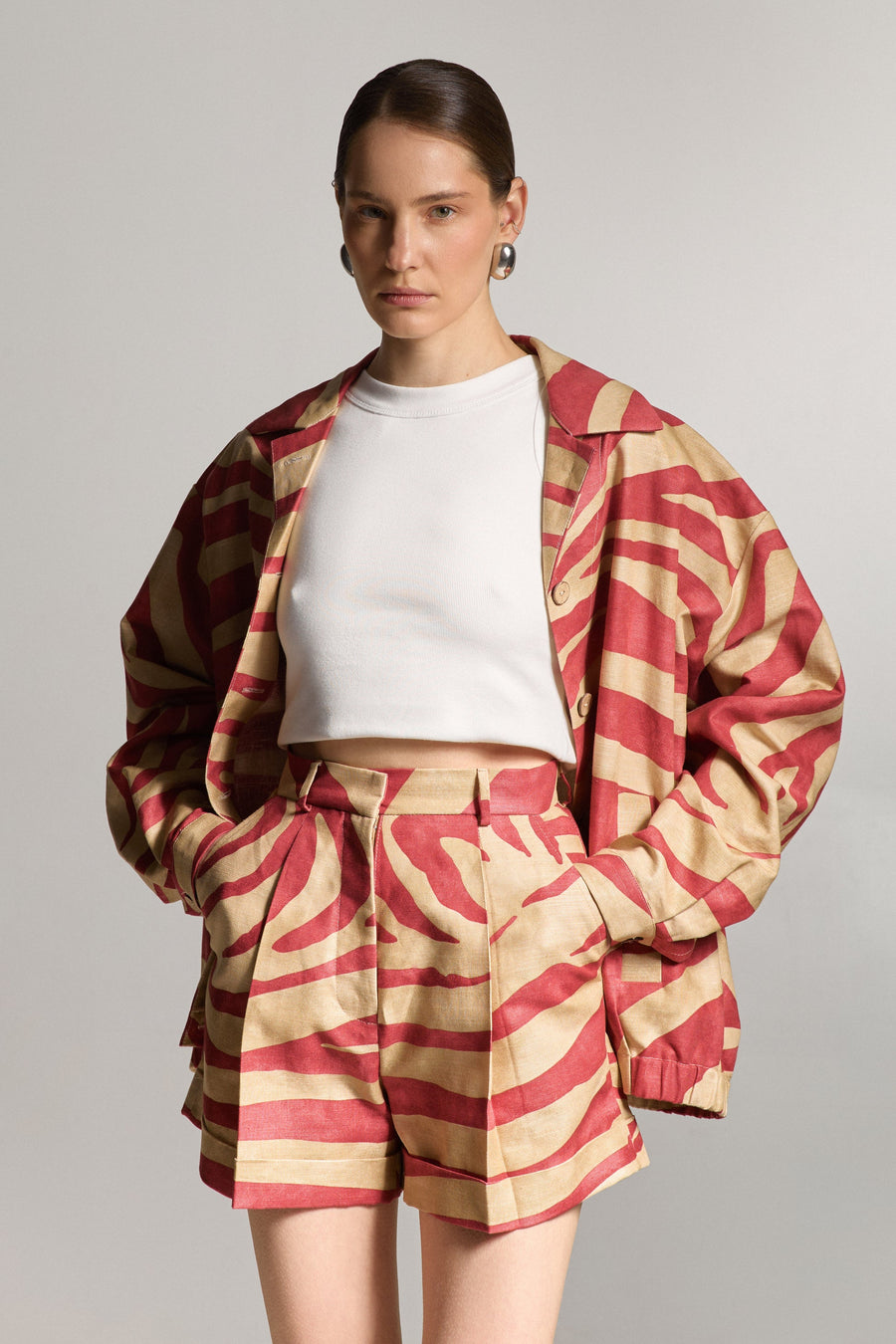 Monstera Linen Shorts
