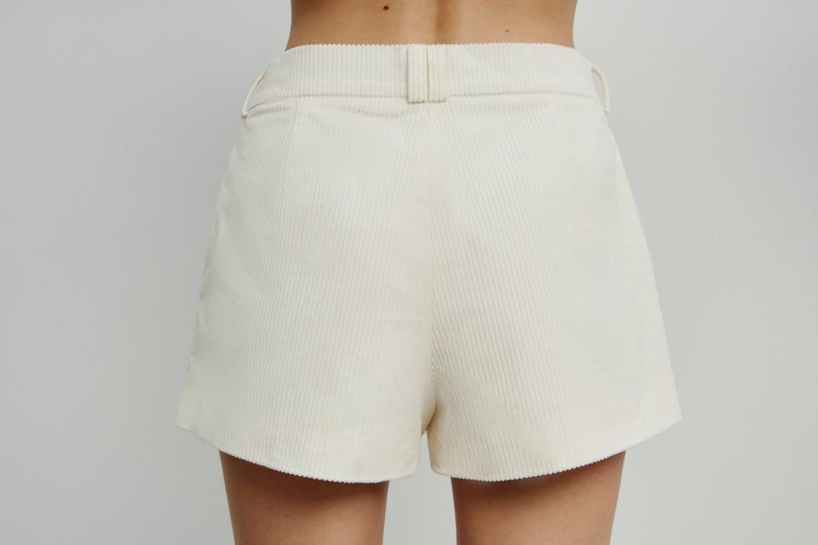 Cream corduroy shorts