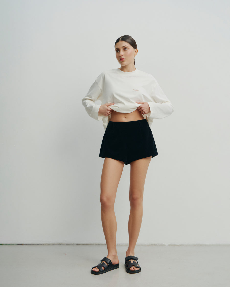 Dark blue corduroy shorts