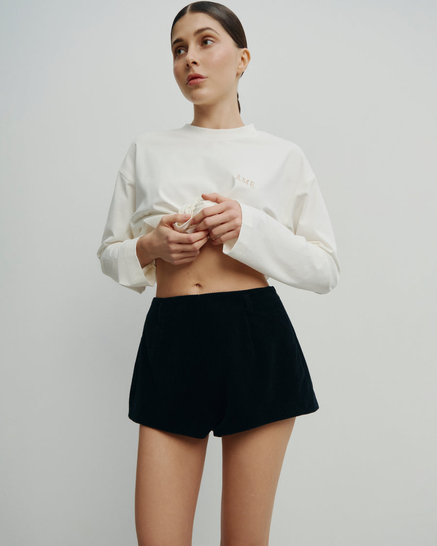 Dark blue corduroy shorts