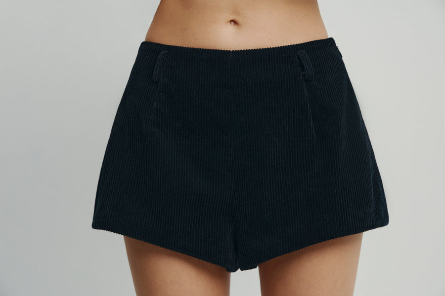 Dark blue corduroy shorts