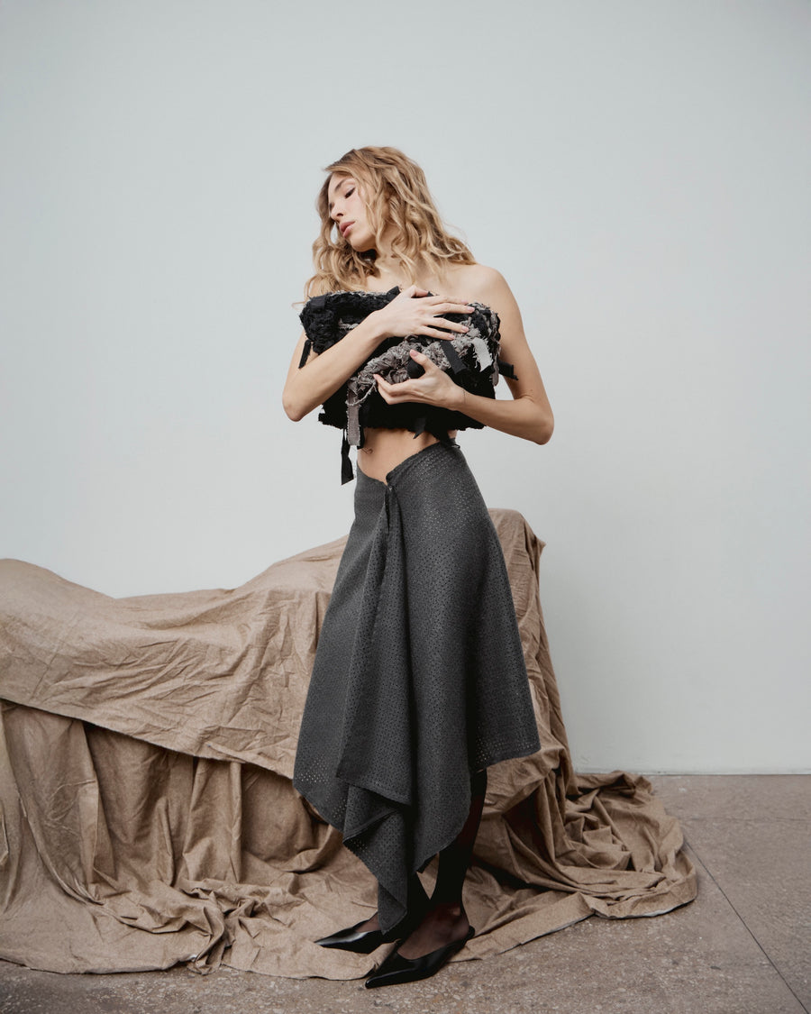 Perforated Assimetric Skirt