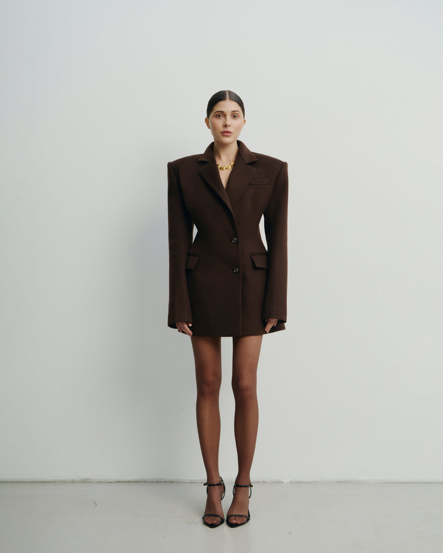 Fitted 100% wool jacket