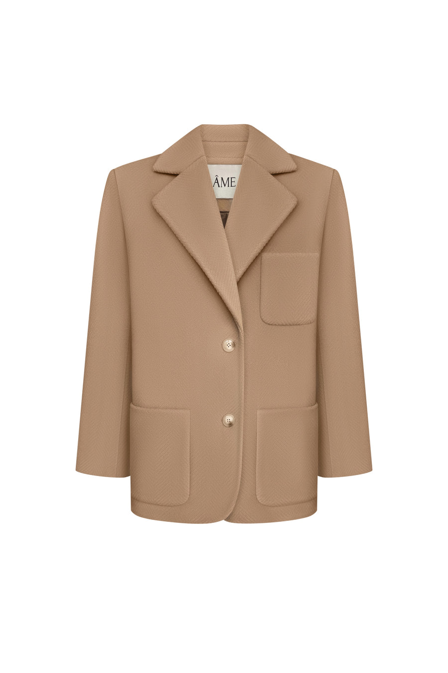 Short herringbone wool coat