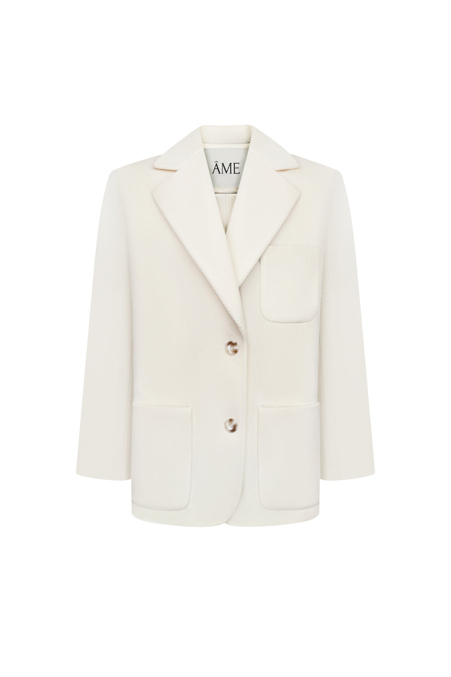 Short herringbone wool coat