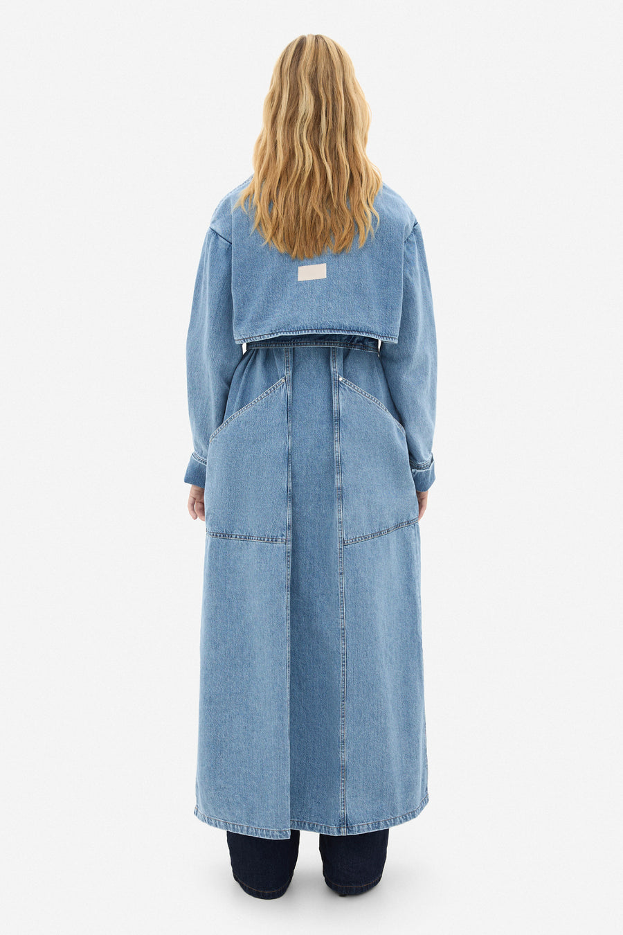 Denim trench coat