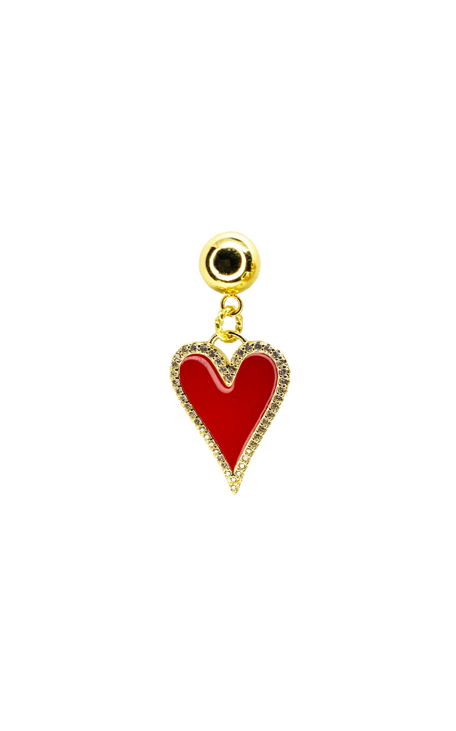 Enamel heart single earring