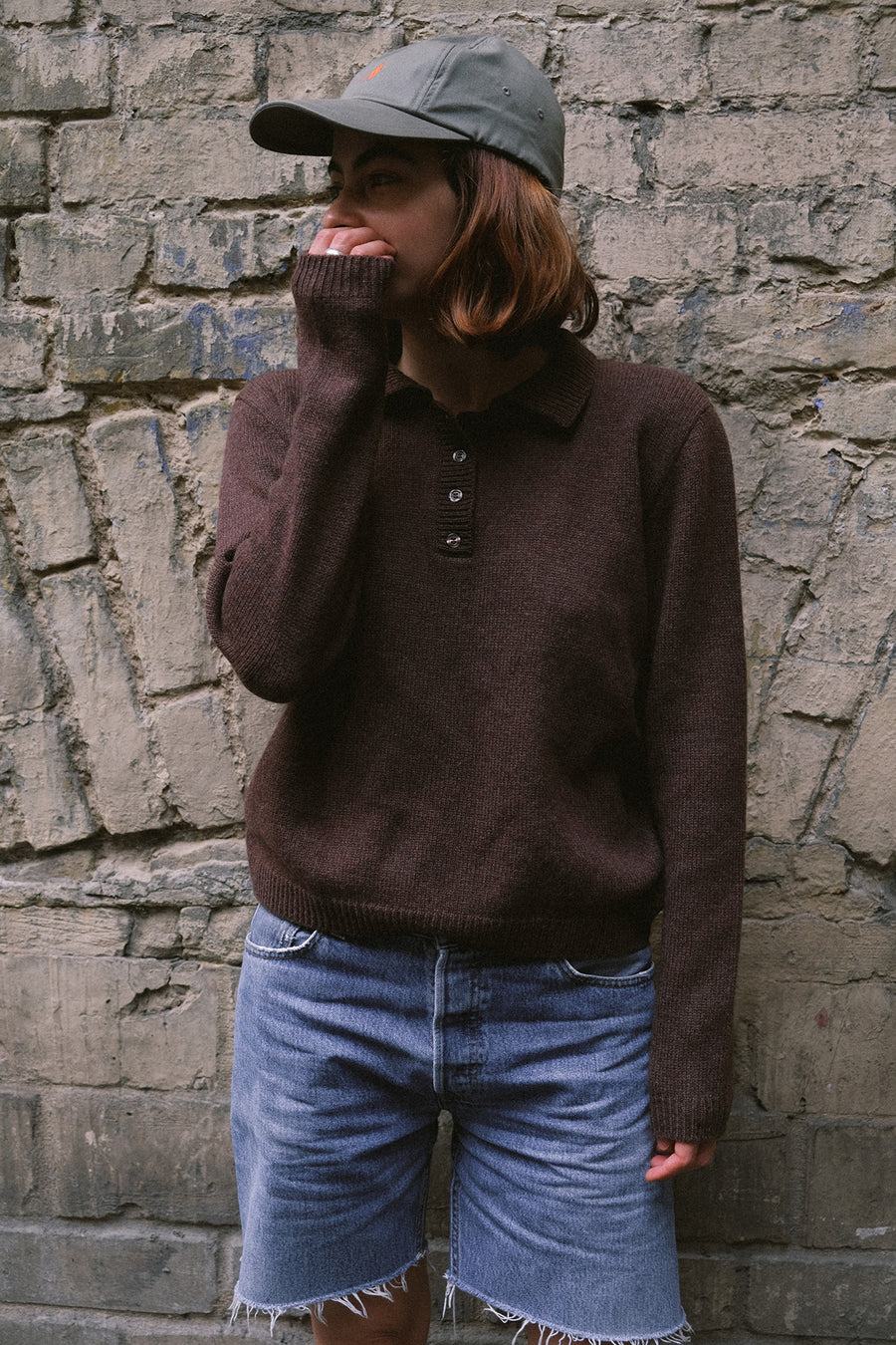 Brown polo sweater